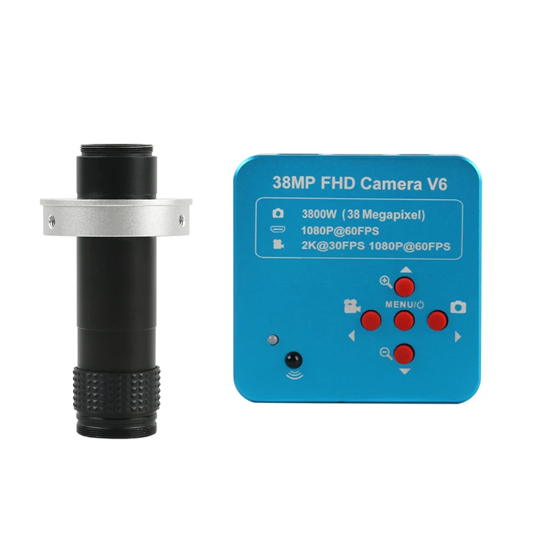 1080P 2K 38MP HDMI USB Industrial Digital Video Microscope Camera 1X-130X Zoom C Mount Lens Simultaneous Output Magnifier | Инструменты