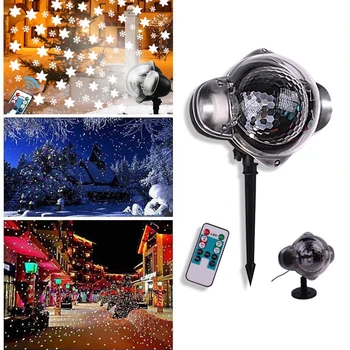 

Snowfall LED Projector Lights, Christmas Snowflake Projector Lamp with Remote Control IP65 Waterproof Snow Effect Spotlight