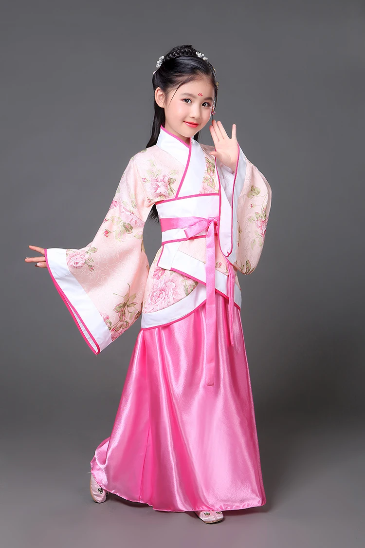 Новинка года; Детский костюм в китайском стиле; Hanfu Disfraz сказочное платье для девочек в стиле династии Тан; Королевское Платье принцессы Hanfu для выступлений - Цвет: 7