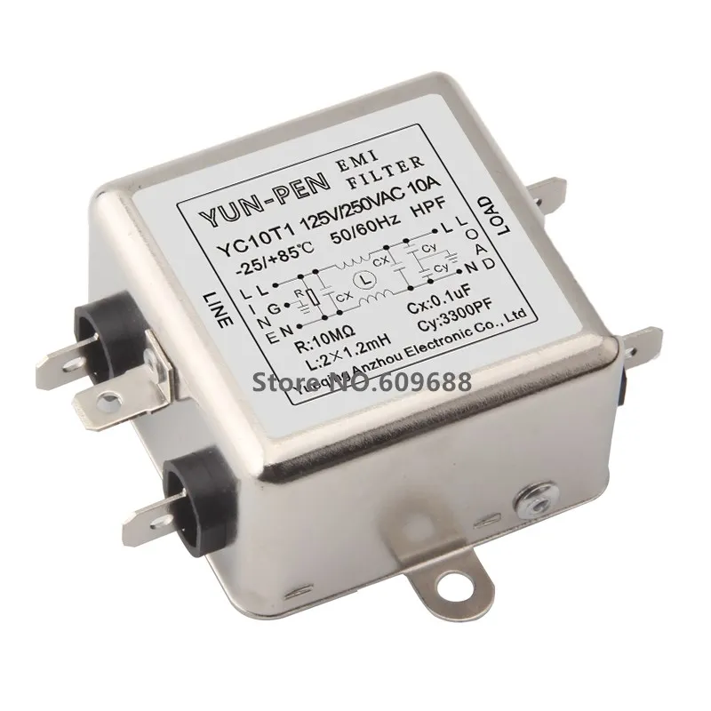 

Фильтр электропитания EMI YC05T1 YC10T1 YC15T1 YC20T1 5A 10A 15A 20A
