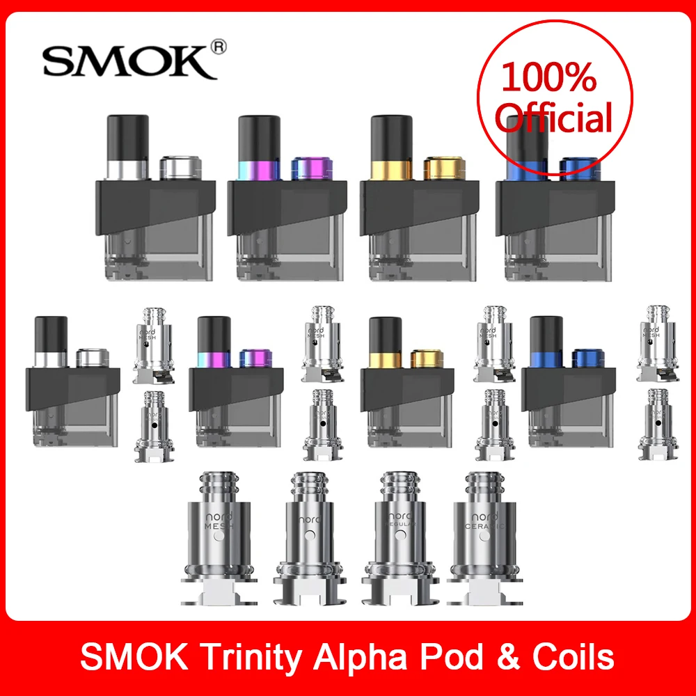 Оригинальный картридж SMOK Trinity Alpha Pod 2 8 мл с катушкой Nord Mesh MTL для электронной