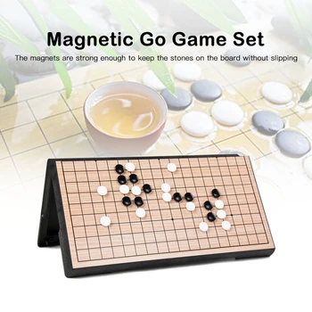 

Go Game Set Travel Go Board Game Magnetic Chess Board Game With Storage Plates For Adults and Kids Portable Kid Toy
