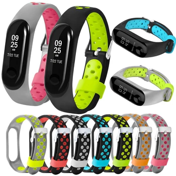 

Applicable to Millet3 Metal Buckle Two-color Round Hole Silicone Strap Heart Rate Sports Breathable Watch with Wristband