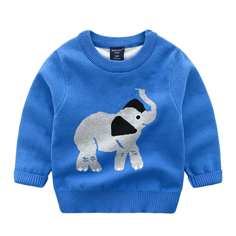 Для малышей Рождественский свитер для детей для маленьких мальчиков и девочек одежда для детей Топы, хлопок, детская одежда с мультяшными животными, детские свитера кардиган, пуловеры - Цвет: Elephant2