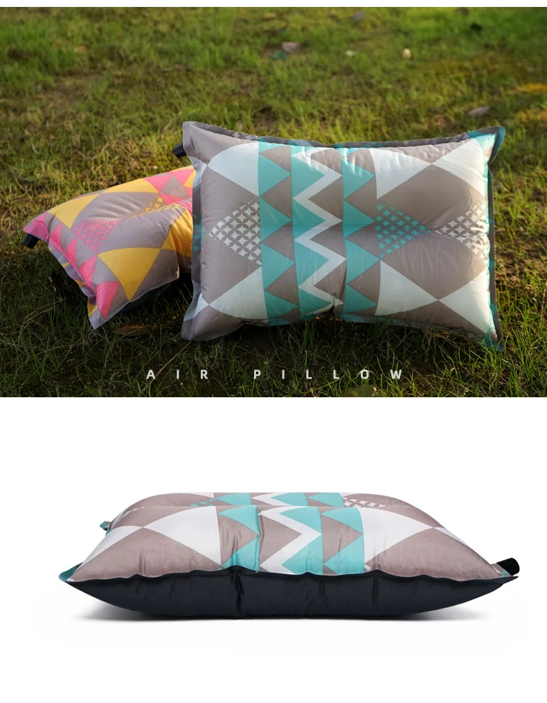 1PCS Outdoor Ethnic Wind Automatic Inflatable Pillow Suitable For Travel Camping Hiking Riding Fishing Portable Air Cushion