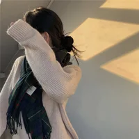Plaid Long Scarf Winter Warm Cashmere Women Pashmina Foulard Bandana Scarves Female Luxury Hijab Tassel Shawl Wraps 2023 Pareo 6