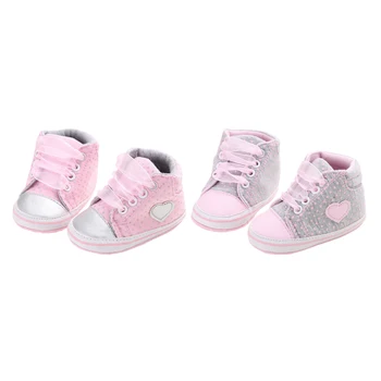

Infant Newborn Baby First Walkers Shoes Soft Sole Cute Anti-slip Prewalker Lace-up Baby Girls Sneaker Prewalker