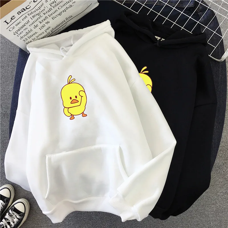  Women Cartoon Chick Hoodie Kawaii Hoodie Winter Warm Oversized Sweatshirt Anime Hirajuku Hoody Tumb