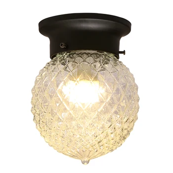 

HAIXIANG LED Amber Glass Ceiling Light Hallway Clothes Closet Lamp Bedroom Retro Lighting