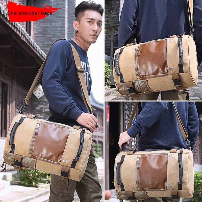 

Stylish Travel Large Capacity Backpack Male Luggage Canvas Bag Multifunctional Backpack for Outdoor Travel C55