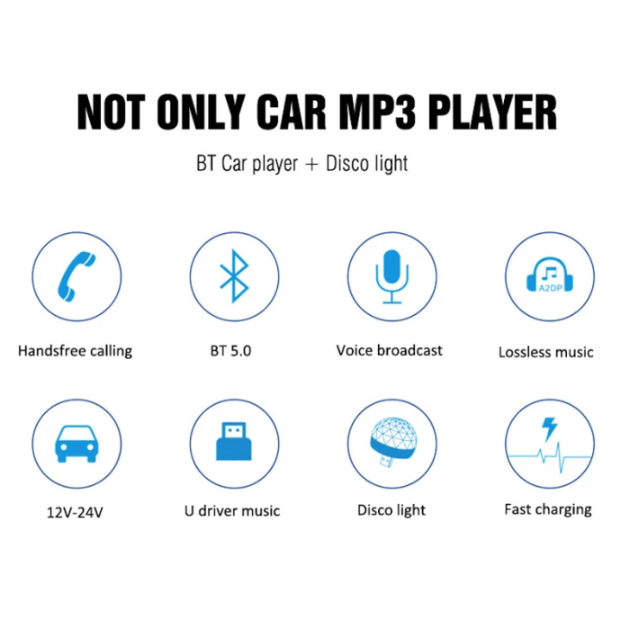 Автомобильный fm-передатчик 3 USB зарядное устройство Bluetooth автомобильный комплект музыкальный плеер со съемным диско-светильник XR657