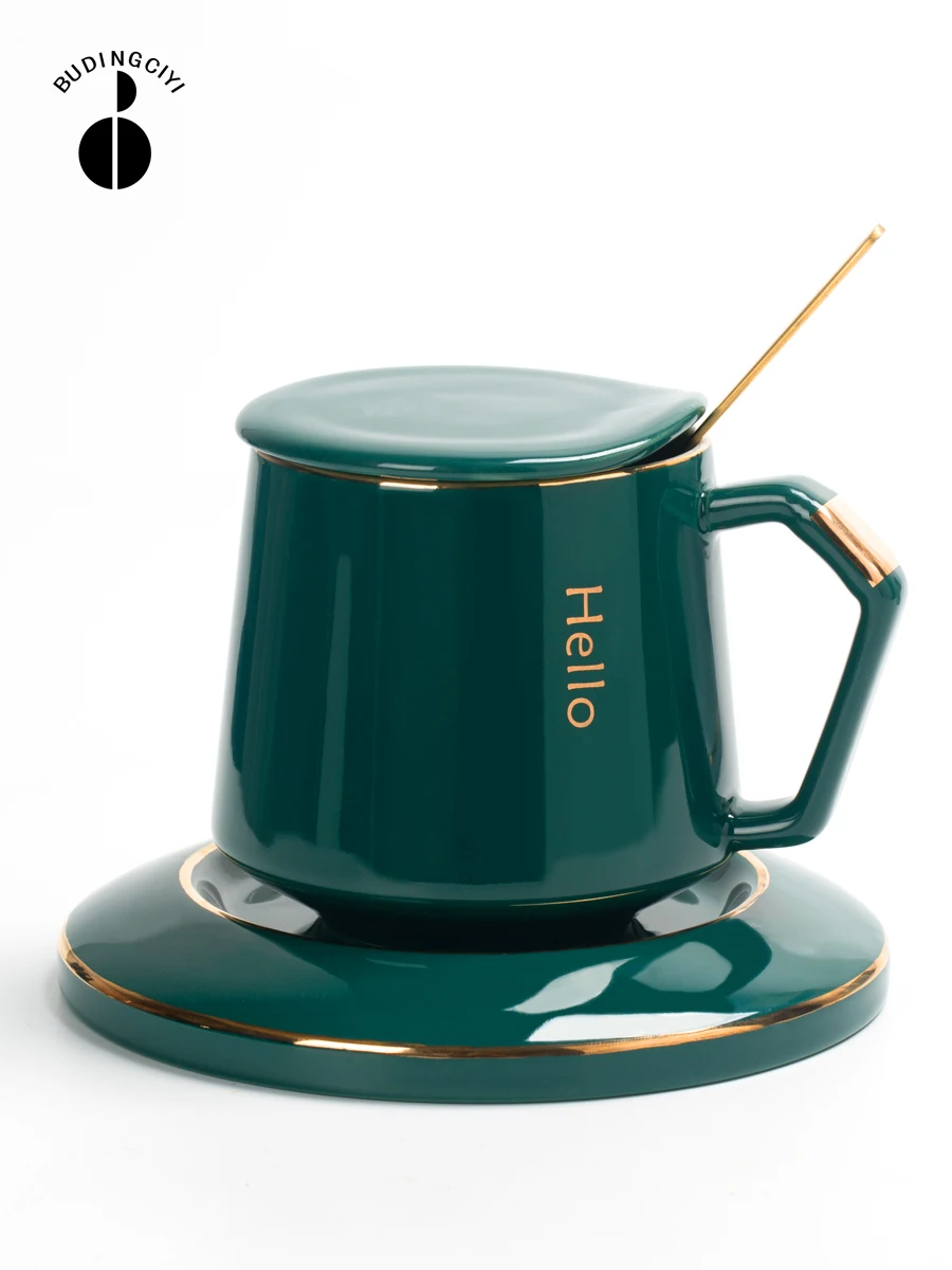 Coffee cup dish European-style home water small luxury latte mug with lid spoon mixing set custom LOGO | Дом и сад