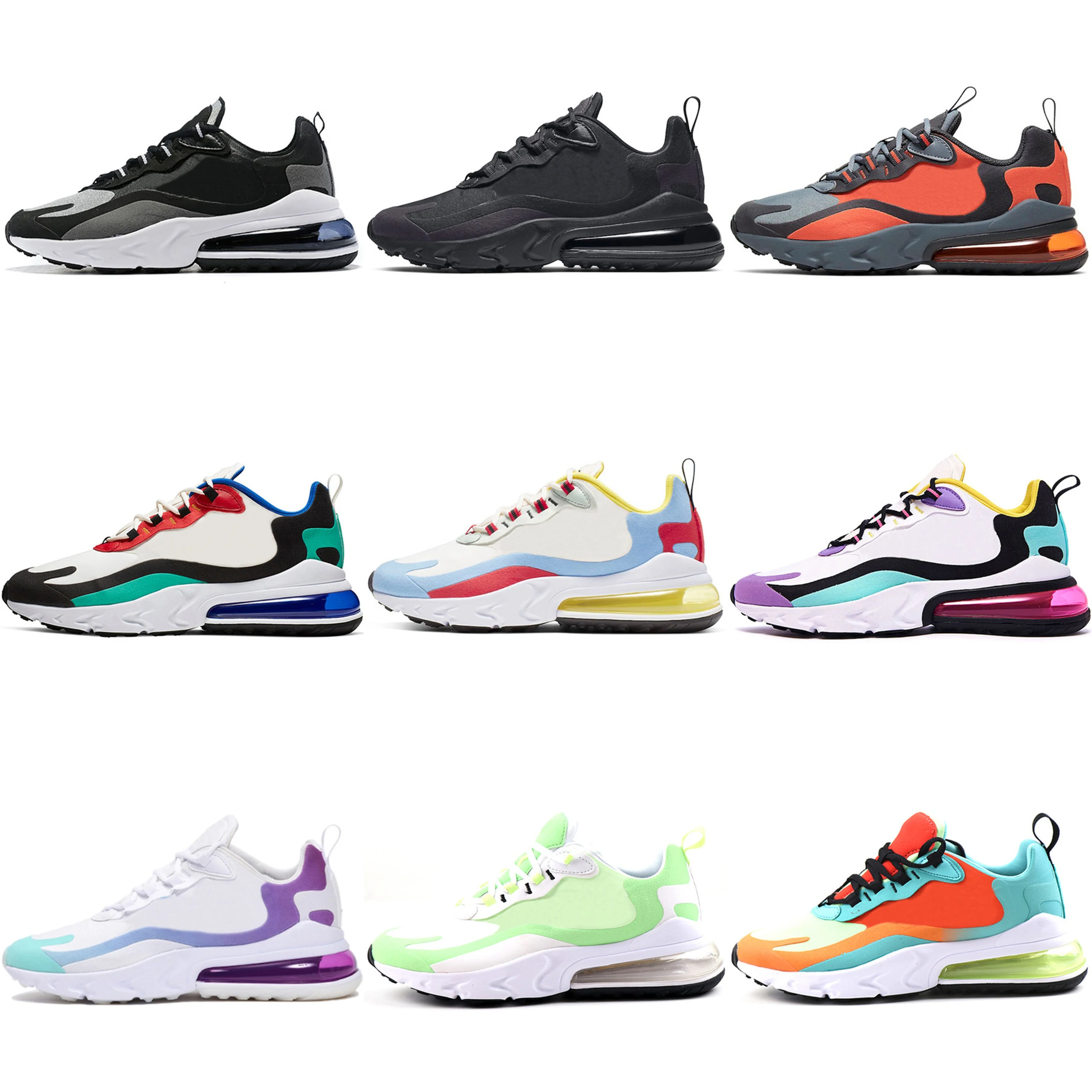 

270 air react ENG men women running shoes Bauhaus Aliens triple black white Travis Cactus Trails max trainers sneakers