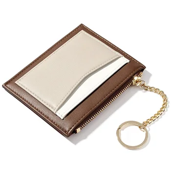 

New Small Wallet Women Fashion Slim Leather Card Holder Cartera Mujer Ladies Purse With Keychain Women Wallets