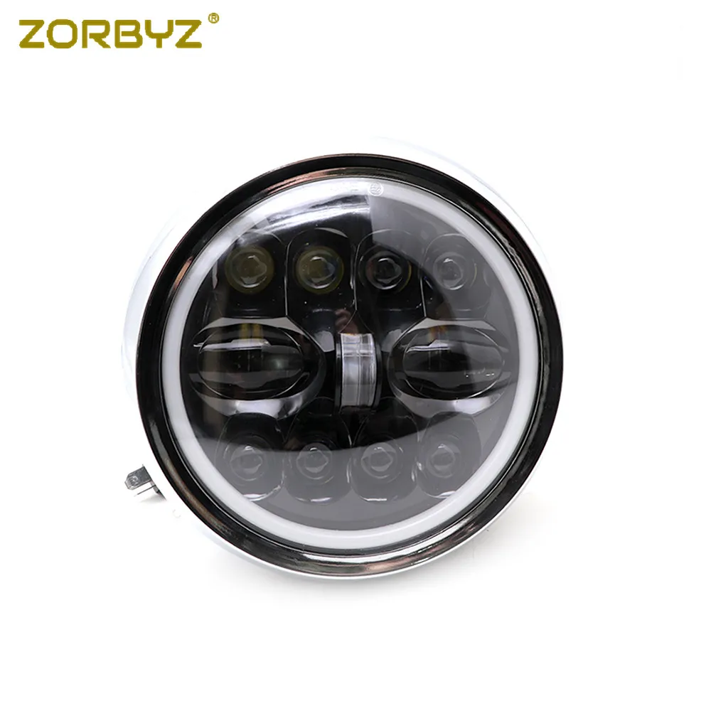 ZORBYZ " аксессуары для мотоциклов Хромированный Светодиодный фонарь для передней фары для Harley Yamaha Honda Triumph Cruisers Choppers