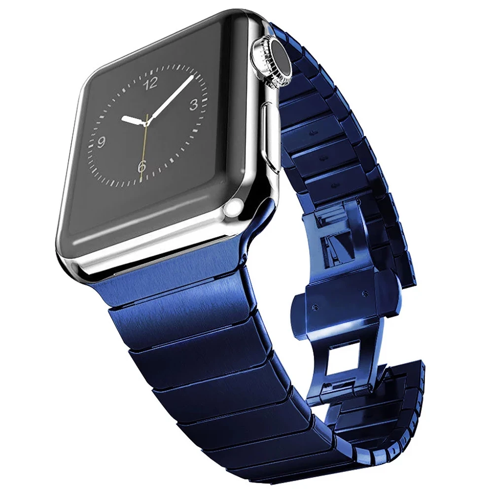 Ремешок для Apple watch band 44 мм 40 металлический звеньевой браслет из нержавеющей стали