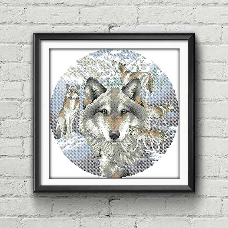Joy Sunday Wolfs набор узоров группа wolfs souls с животным принтом граф Китайская вышивка рукоделие украшения для дома подарок