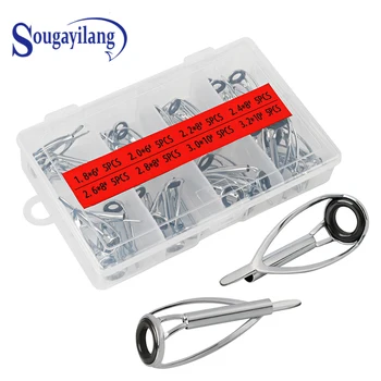 

Sougayilang 40pcs Fishing Rod Guide Tip Ceramic Guide Ring Set Eye Loop Kit With Box Saltwater Spinning Rods Pole Accessories