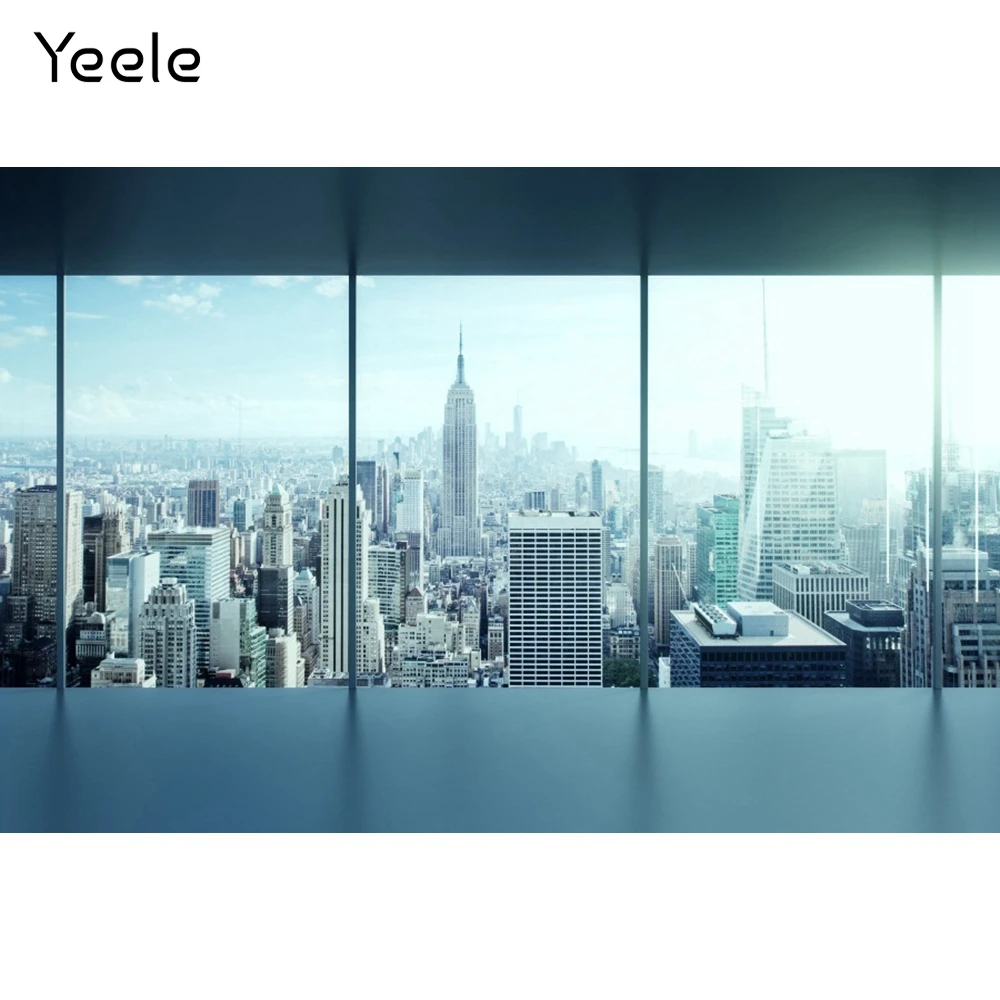 Yeele Office Glass French windows City Building Landscape Scene Photography Backgrounds Photographic Backdrop For Photo Studio |