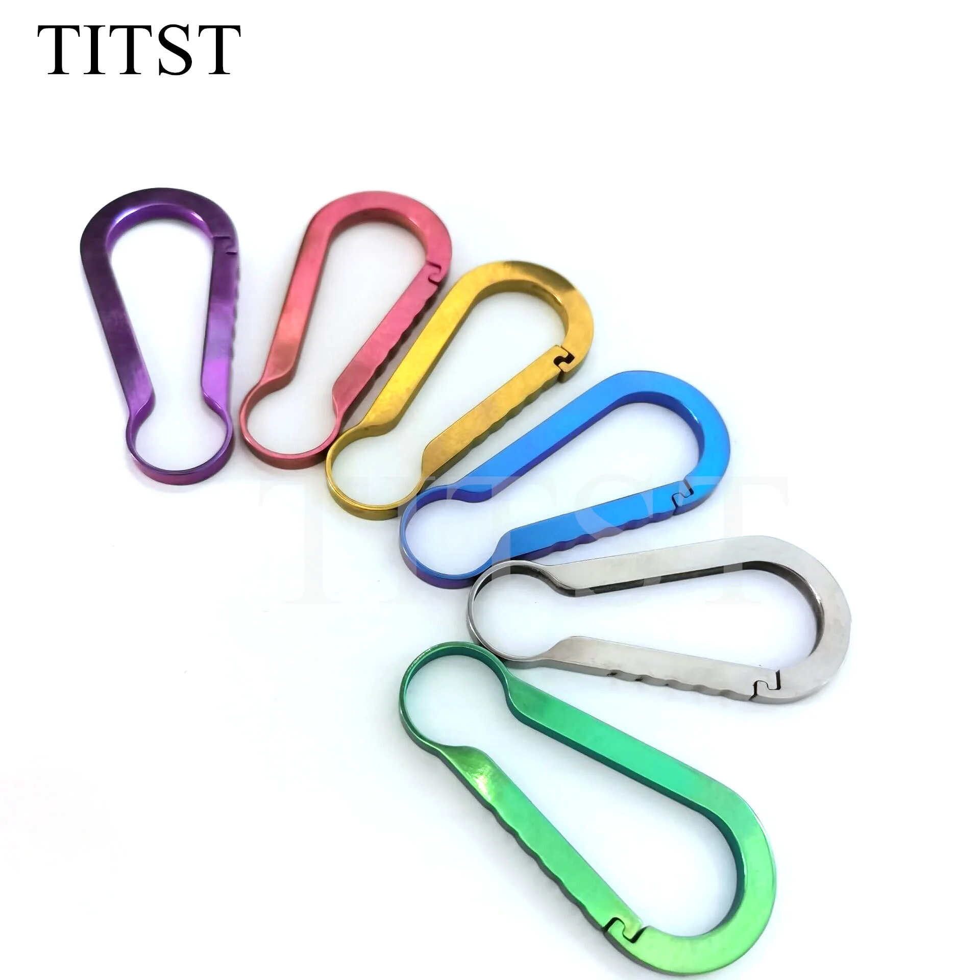 TITST Ultra Lightweight Titanium Alloy Keychain EDC Key Rings Jewelry Holders Keychains  Outdoor Tools 2PCS