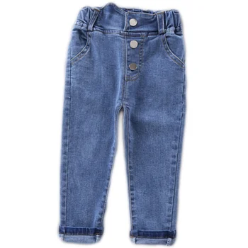 

Fashion Baby Girls Kids Jeans Pant Long Pants 2020 Trousers Children Pencil Slim Washed Hole Denim Jeans