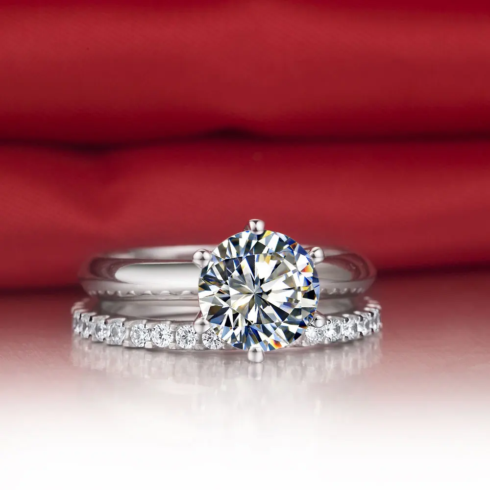 14k White Gold Bridal Sets 1 55ct Simulate Diamond Rings