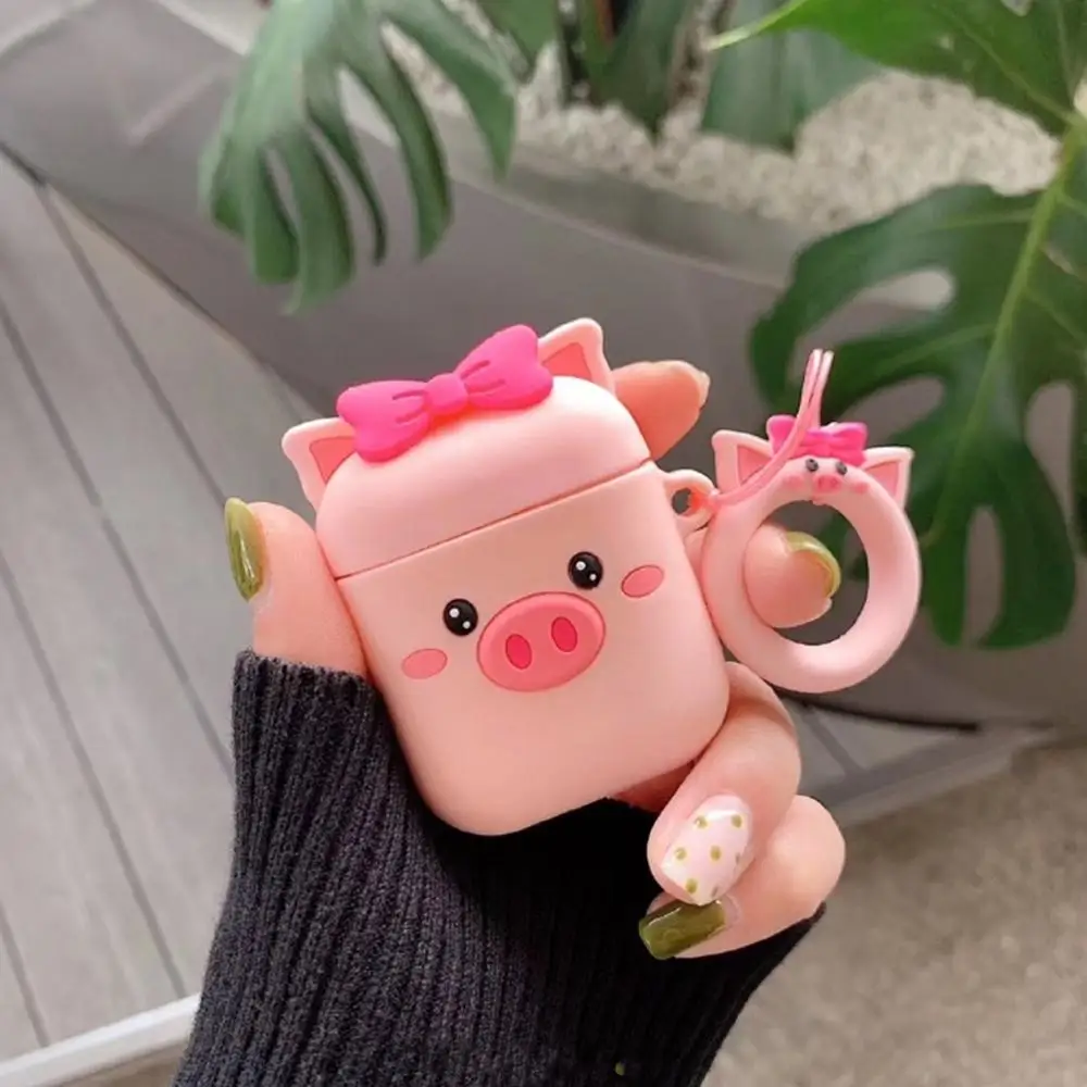 Милый 3D плавание Минни Stitchpink pig Беспроводная bluetooth-гарнитура силиконовый чехол для Airpods Earphne защитные противоударные чехлы - Цвет: Z