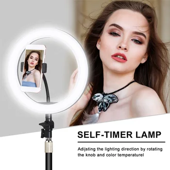 

10" LED Ring Light Photographic Selfie Ring Light for Youtube Makeup Video Studio Tripod Ring Light for Smartphone
