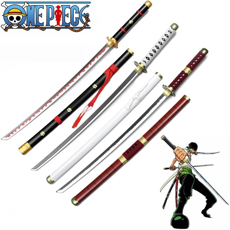 102cm Cosplay 1:1 Samurai/ninjas Sword Performance Props Toy Simulation Katana Weapon Roronoa Zoro Three Knife | Игрушки и хобби