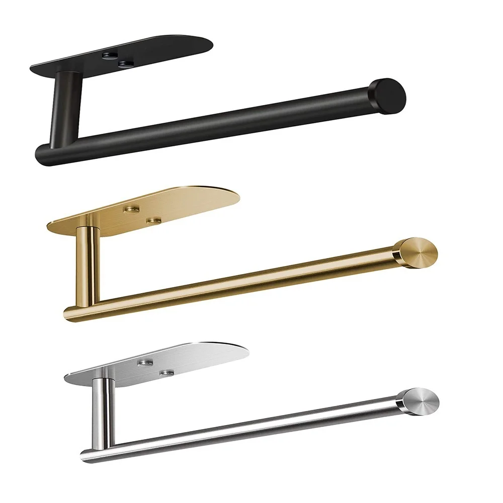 Stainless Steel Paper Towel Holder Self Adhesive Toilet Roll Paper Holder No Punching Kitchen Bathroom Lengthen Storage Rack paper towel holder towel rack toilet paper holder toilet paper rack toilet roll holder paper towel rack tissue holder
