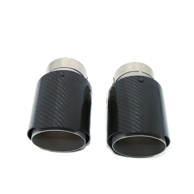 1pcs exhaust pipe modified carbon fiber twill bright material exhaust tail throat 304 spray style 170mm length tail nozzle DZ013