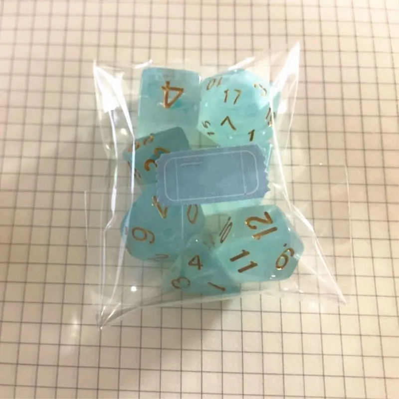 7 шт./компл. многогранные игральные кости d & d4 d6 d8 d10 % d12 d20 TRPG для настольной