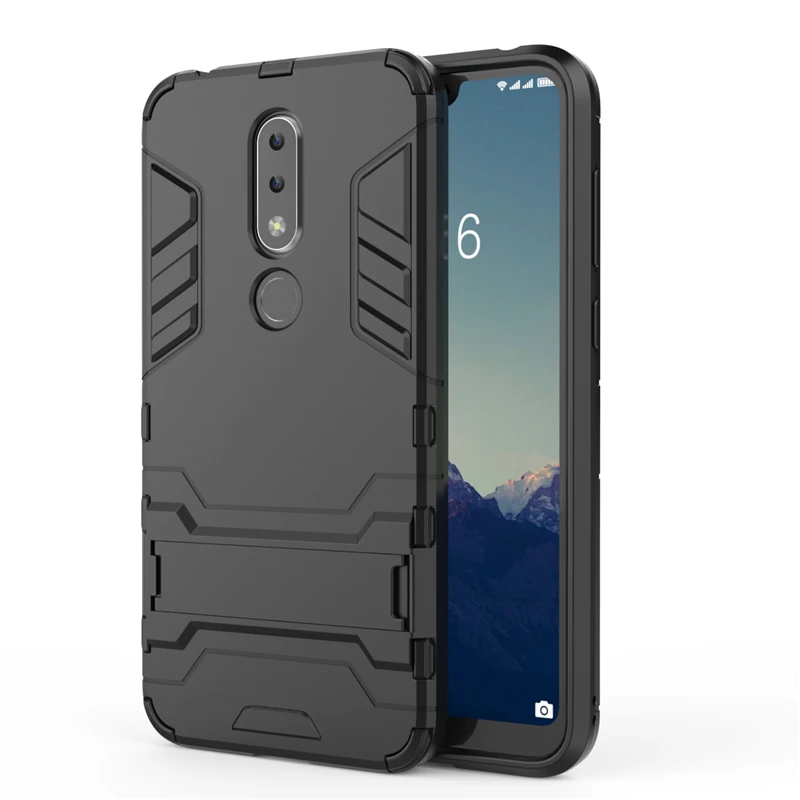 Black Защитный противоударный жесткий чехол yuhashi с подставкой для Nokia X6, защитный чехол-накладка для телефона, чехол-бампер для Nokia X6 - Цвет: Black