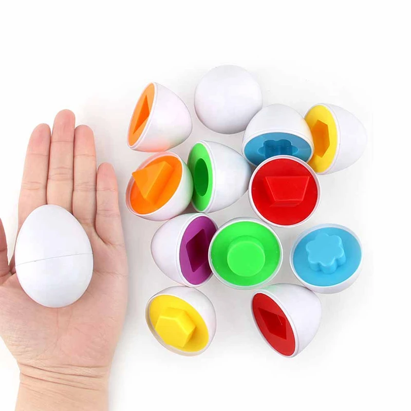 Smart Egg Children's Puzzle Shape Cognitive Twisted Egg Simulation Fruit Vegetables Paired Eggs Early Childhood Education Toys - Цвет: 6pcs