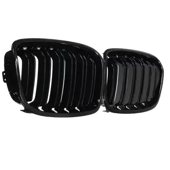 

Hot Pair Gloss Black Front Bumper Kidney Grille Grills Double Slat for BMW F20 F21 1 Series 2012 2013 2014 2015 Car Racing Grill