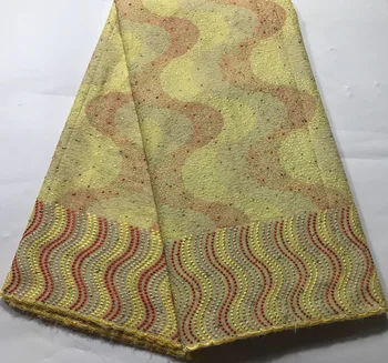 

Latest 2019 African Lace Fabric 5yards cotton voile lace GOLD High Quality Emboridery French Lace French Lace Fabric