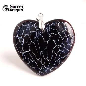

Fashion Women Man Heart Necklace Pendant Natural Botswana Agates Stone Pendant Slide Healing Crystals for Jewelry Making BA798