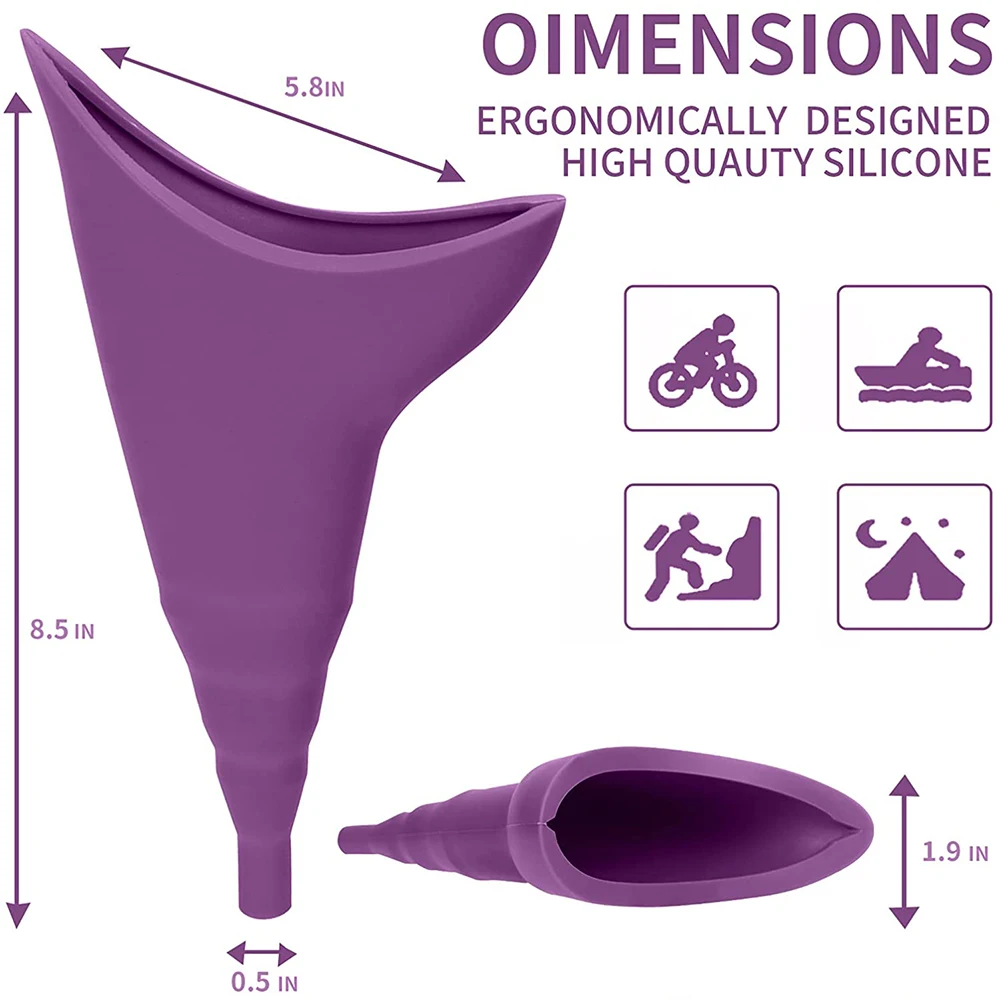 Portable Reusable Urinal Funnel with Extension Tube Urinal Standing Up to Pee Funnel For Camping,Hiking Female Urination Device 2