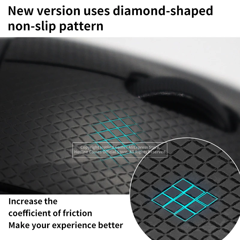 Hotline Games Mouse Anti-Slip Grip Tape, almofadas resistentes ao suor, lado anti-derrapante adesivos, versão DIY Skates, 0,68 milímetros