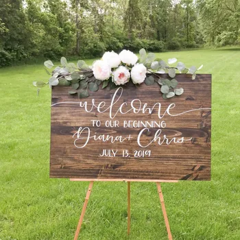 

Wedding Welcome Sign welcome to our beginning wedding sign custom wood welcome sign welcome wedding sign personalized ceremony
