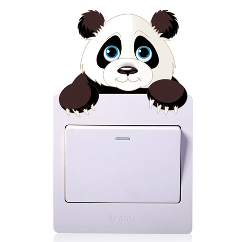 Animals Cat Panda Giraffe Elephant Light Switch Sticker Wall Sticker For Kids Baby Nursery Home Decal Murla Decor