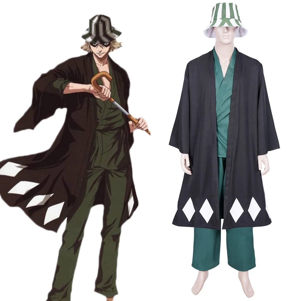 Anime Bleach Urahara Kisuke Cosplay Costume Coat Pants Hat Outfits Halloween Carnival Suit Anime Costumes Aliexpress