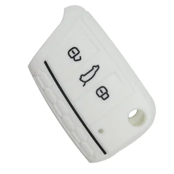 Custodia portachiavi in Silicone per auto Shell Fob per Volkswagen VW Golf 7 Mk7 Skoda Octavia A7 Kodiaq Karoq SEAT Leon Ibiza 3 Key Protector - Custodia portachiavi in Silicone per auto Shell Fob per Volkswagen VW Golf 7 Mk7 Skoda