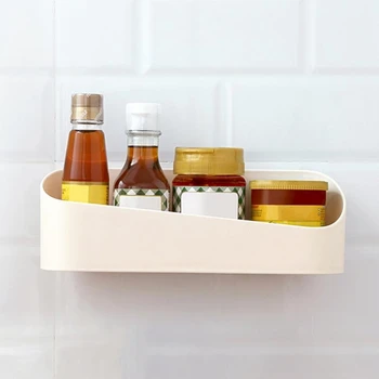 

Single Tier Punch-Free Strong Self-Adhesive Wall Mounted Type Big Storage Box Strong Glue Kitchen Bathroom Toilet Shelves