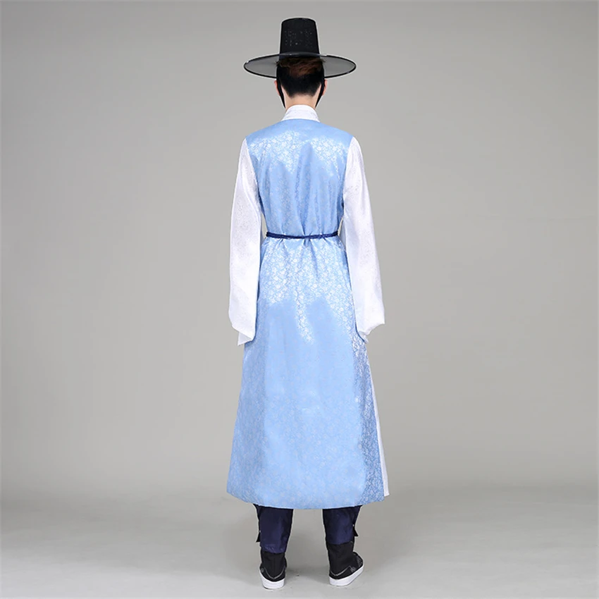Korean Hanbok Orthodox Traditional Korean Style Wedding Costume Satin Male Ethnic Clothing for Men Dance Costume Cosplay Kimono