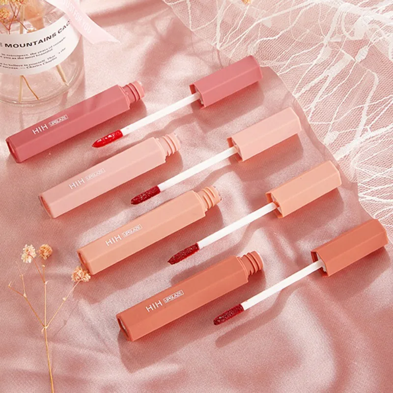 Увлажняющий набор блесков для губ долговечная Водонепроницаемая антипригарная чашка жидкая шелковистая помада комплект 4 шт