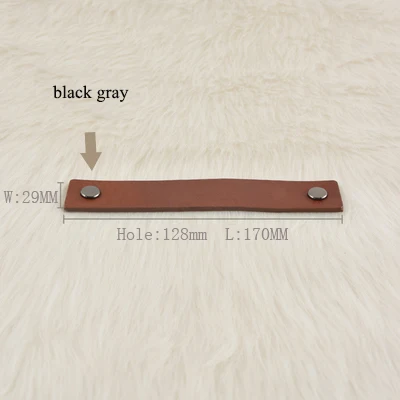 C-1447-128black gray Ручки для шкафа, кожаный комод, круглые ручки для ящиков, дверная ручка, коричневая бронза/золото/серебро, кухонная ручка - Цвет: C-1447-128black gray