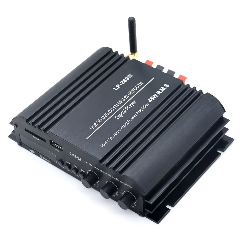 

HiFi Bluetooth Car Output Power Amplifier 4-channel Stereo Music Player Audio Support SD USB FM
