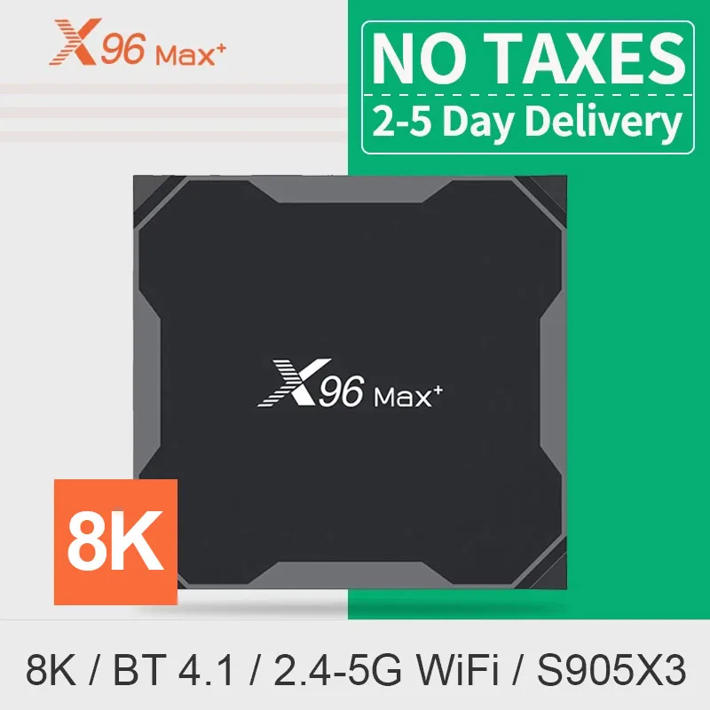 ТВ-приставка X96 Max Plus приставка для Smart TV Android 9 0 4G 64 ГБ S905X3 8K SHV Full HD 1080P