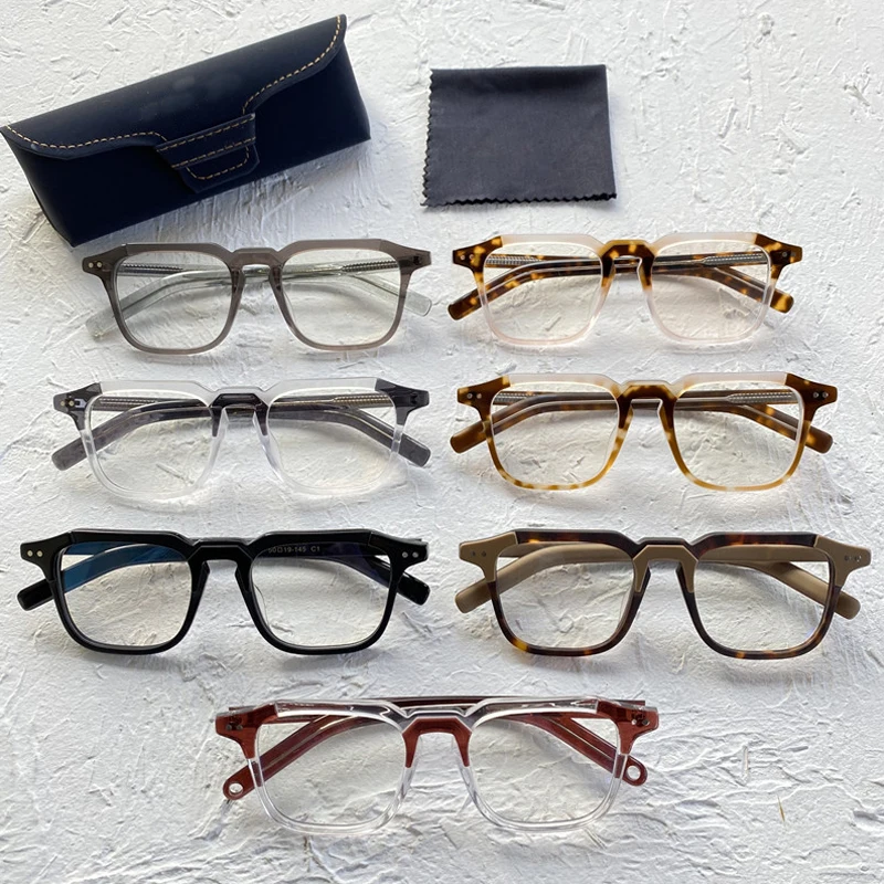 

Luxury Brand Vintage Square Acetate Glasses Men Women Optical Eyeglasses Frame Myopia Prescription Spectacles Eyewear Frame